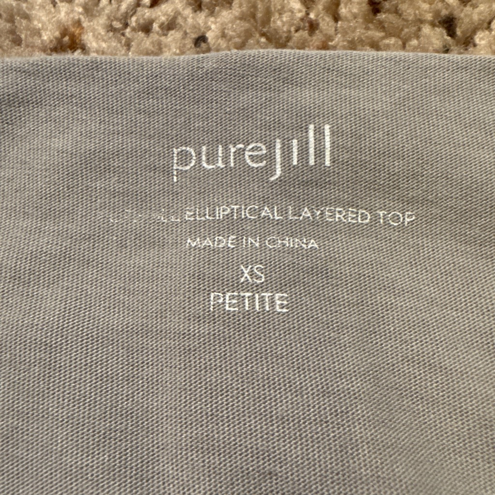 Women's purejill Gray Elliptical Layered Tunic Top XSP - Picture 2 of 8